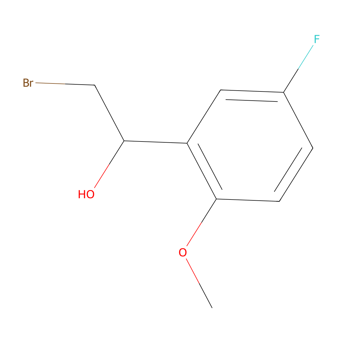 (1S)-2-Bromo-1-(5-fluoro-2-methoxyphenyl)ethan-1-ol molecular structure, CAS 1175687-55-4