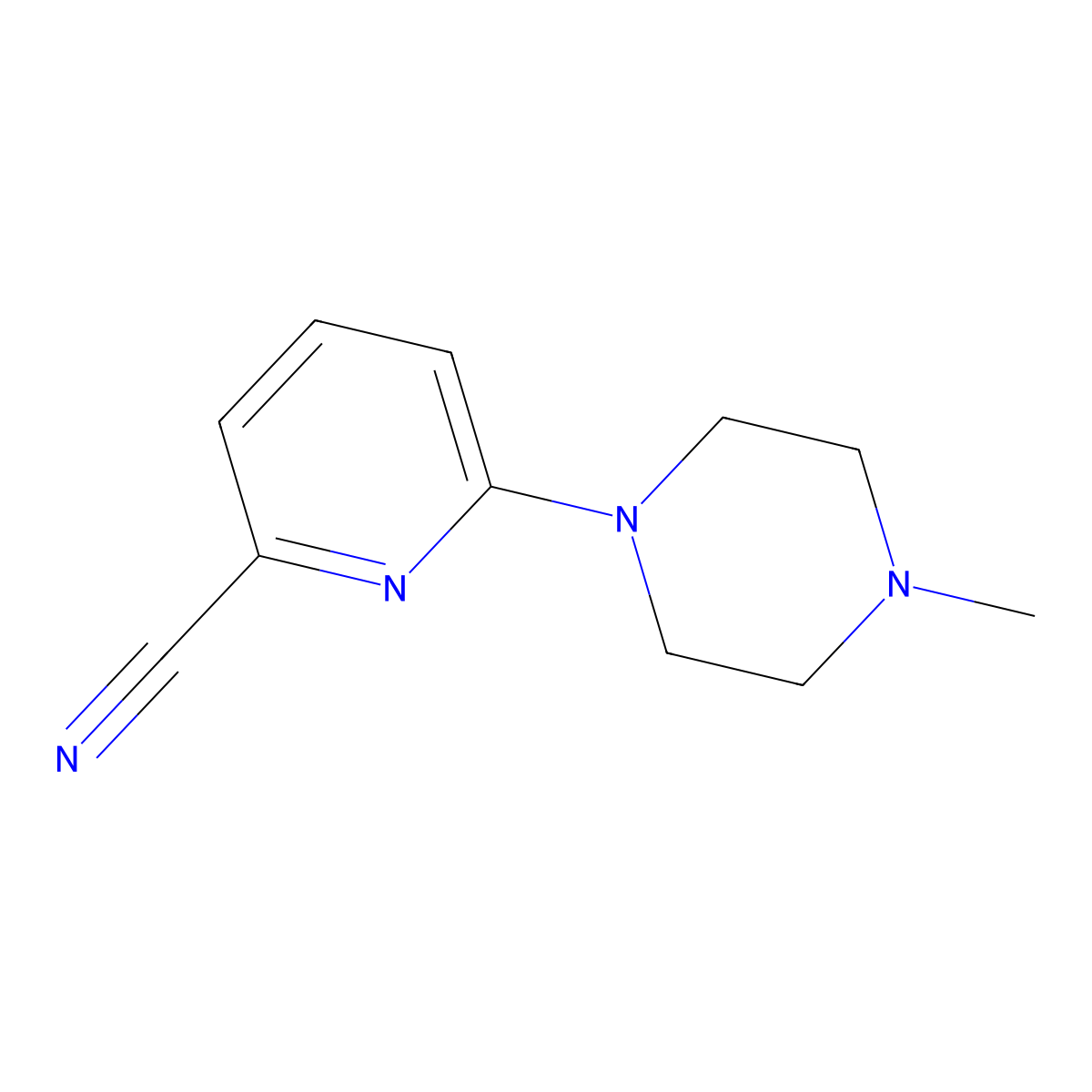 6-(4-Methylpiperazin-1-yl)pyridine-2-carbonitrile molecular structure, CAS 1175689-23-2