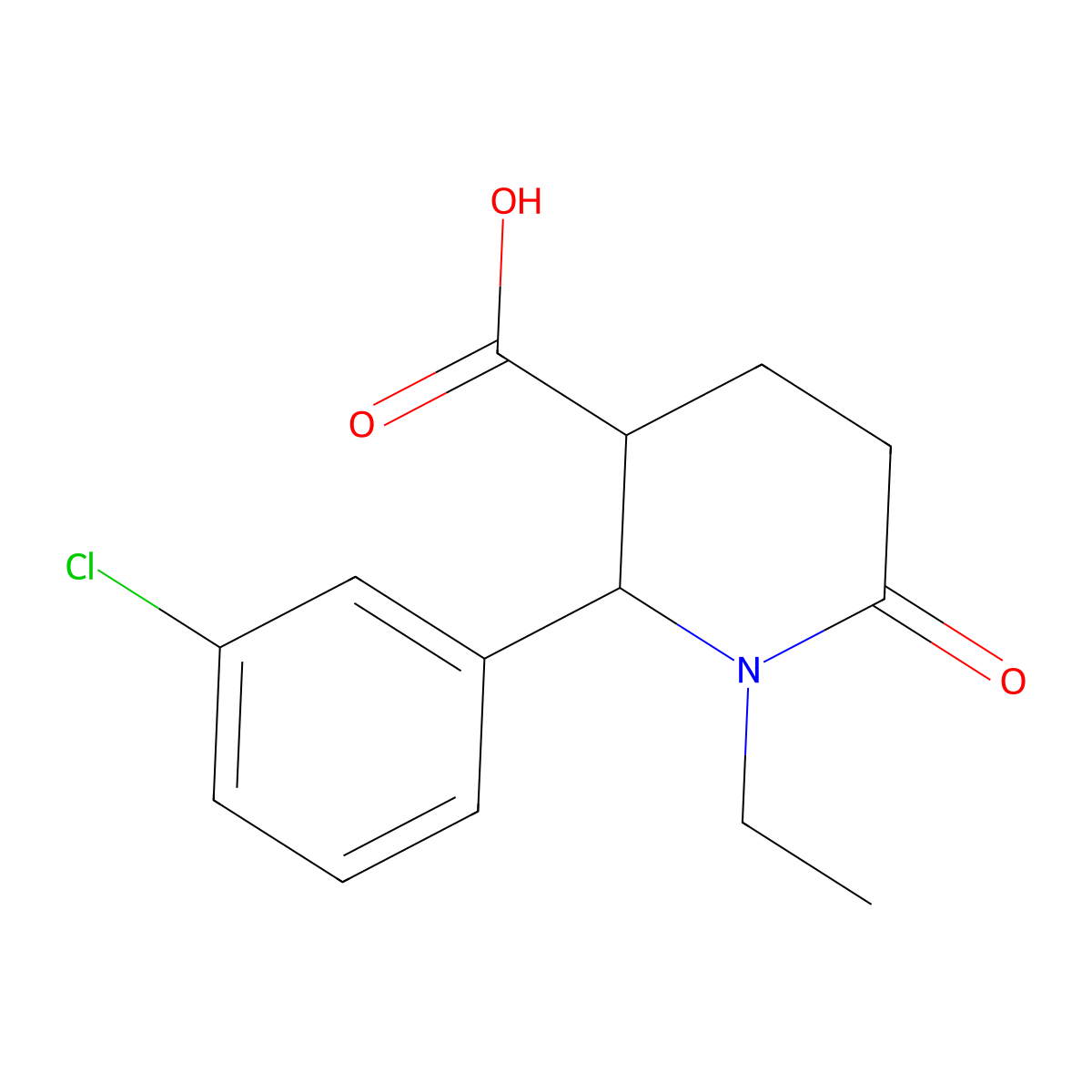 (2R,3R)-2-(3-chlorophenyl)-1-ethyl-6-oxopiperidine-3-carboxylic acid molecular structure, CAS 1175689-25-4