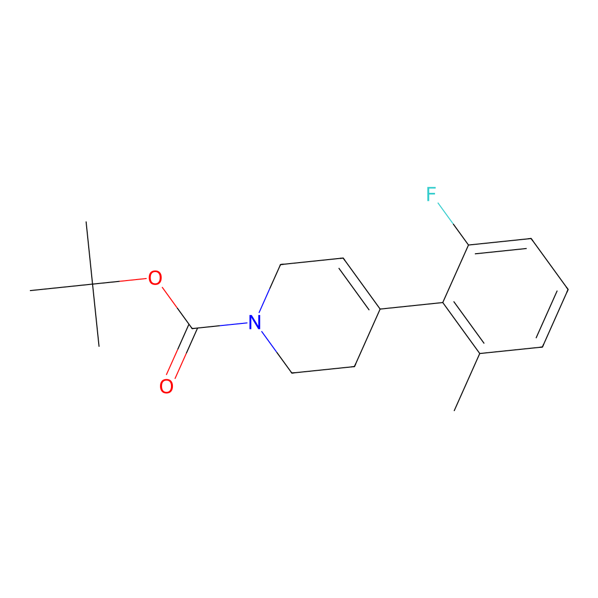 4-(2-fluoro-6-methyl-phenyl)-3,6-dihydro-2H-pyridine-1-carboxylic acid tert-butyl ester molecular structure, CAS 1175689-30-1