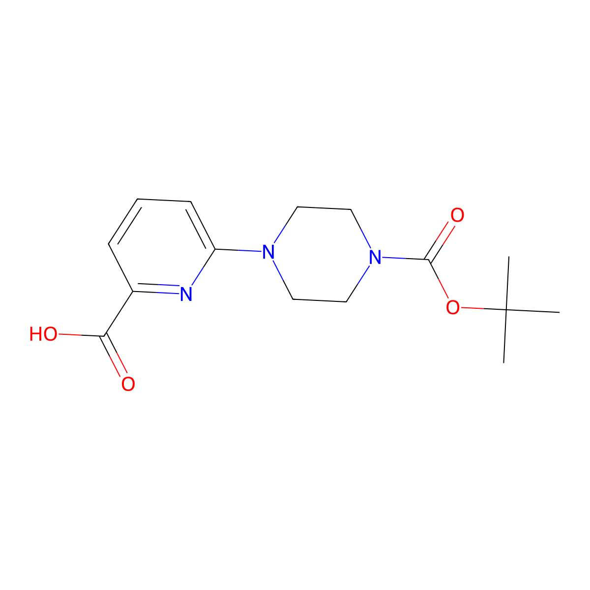 6-(4-Tert-butoxycarbonylpiperazin-1-YL)pyridine-2-carboxylic acid molecular structure, CAS 1175689-45-8