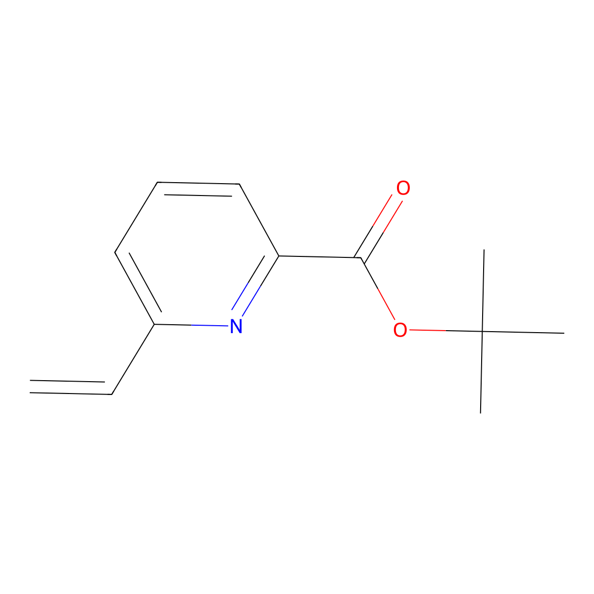 6-Vinyl-pyridine-2-carboxylic acid tert-butyl ester molecular structure, CAS 1175690-18-2