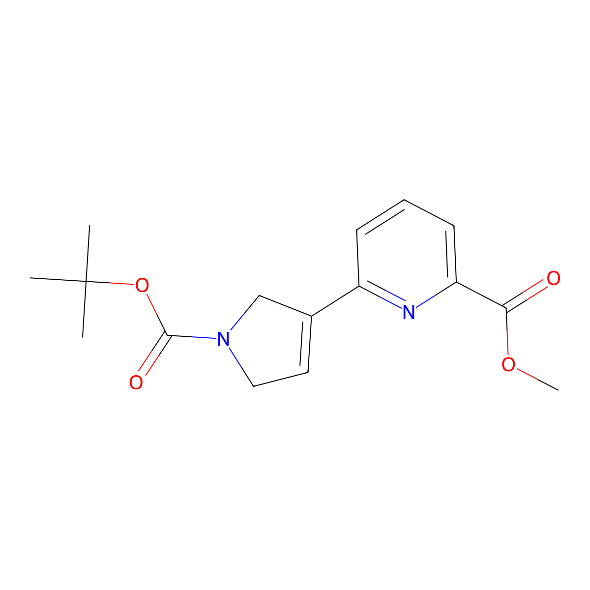 6-(1-tert-butoxycarbonyl-2,5-dihydro-1H-pyrrol-3-yl)-pyridine-2-carboxylic acid methyl ester molecular structure, CAS 1175690-36-4