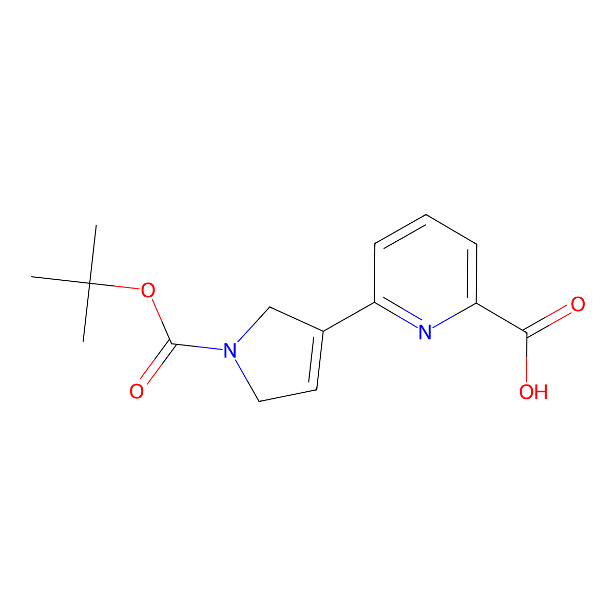 6-(1-tert-butoxycarbonyl-2,5-dihydro-1H-pyrrol-3-yl)-pyridine-2-carboxylic acid molecular structure, CAS 1175690-40-0