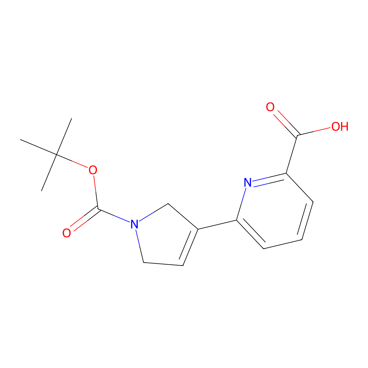 6-(1-tert-butoxycarbonyl-2,5-dihydro-1H-pyrrol-3-yl)-pyridine-2-carboxylic acid molecular structure, CAS 1175690-40-0