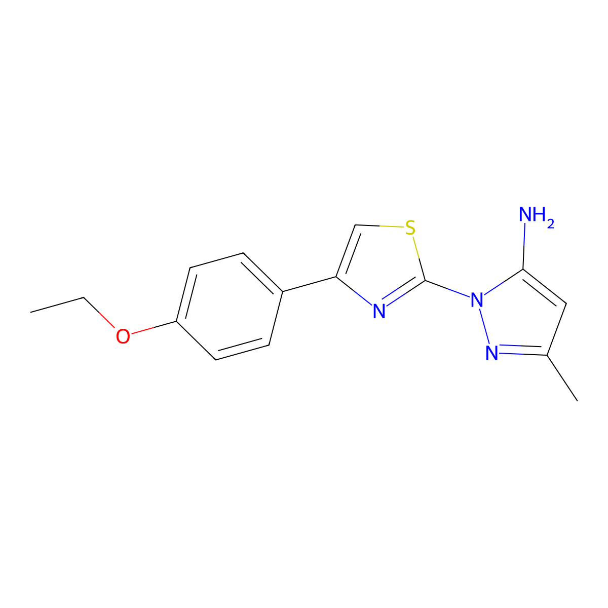 1-[4-(4-ethoxyphenyl)-1,3-thiazol-2-yl]-3-methyl-1H-pyrazol-5-amine molecular structure, CAS 1175702-76-7