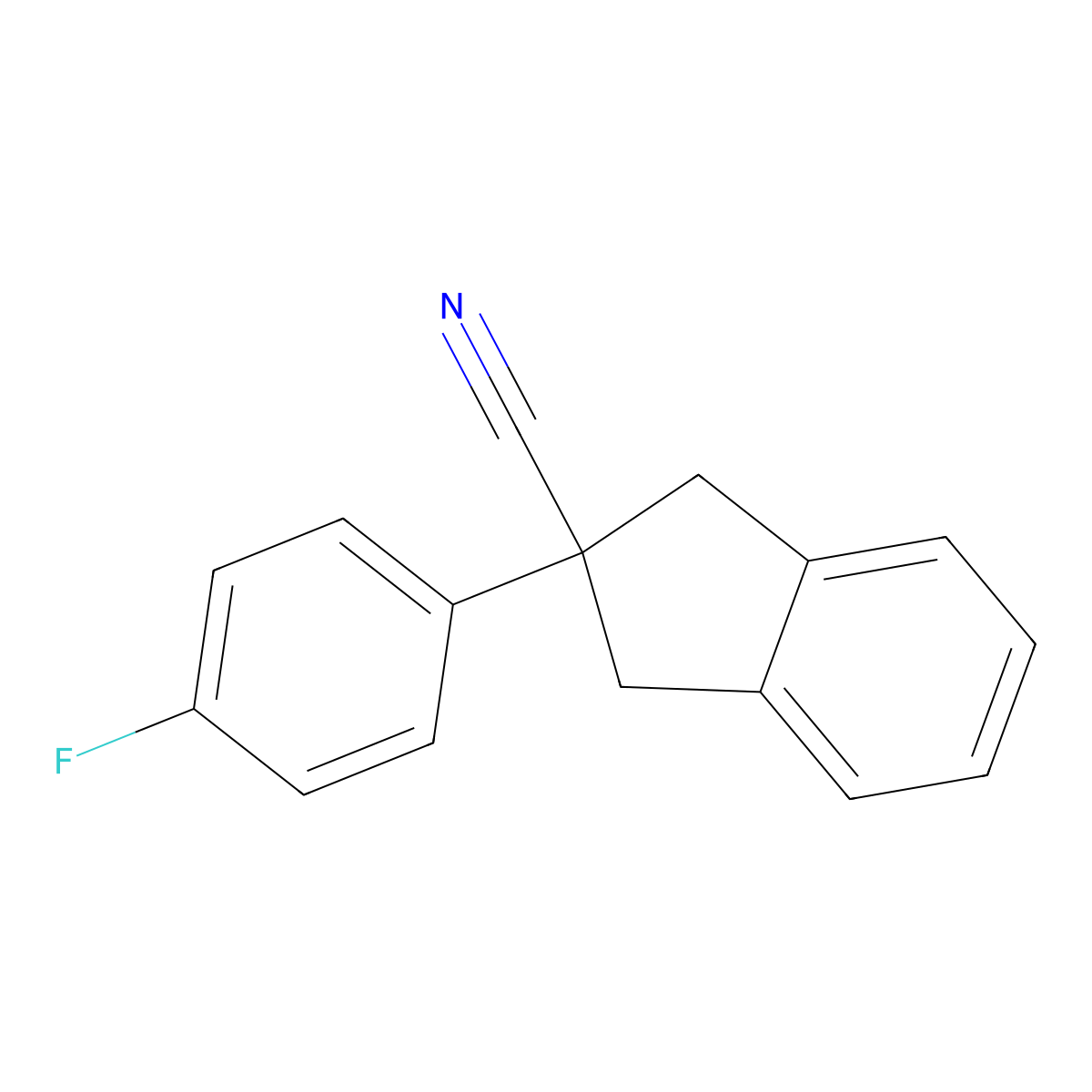 2-(4-Fluorophenyl)-2,3-dihydro-1H-indene-2-carbonitrile molecular structure, CAS 1175745-28-4