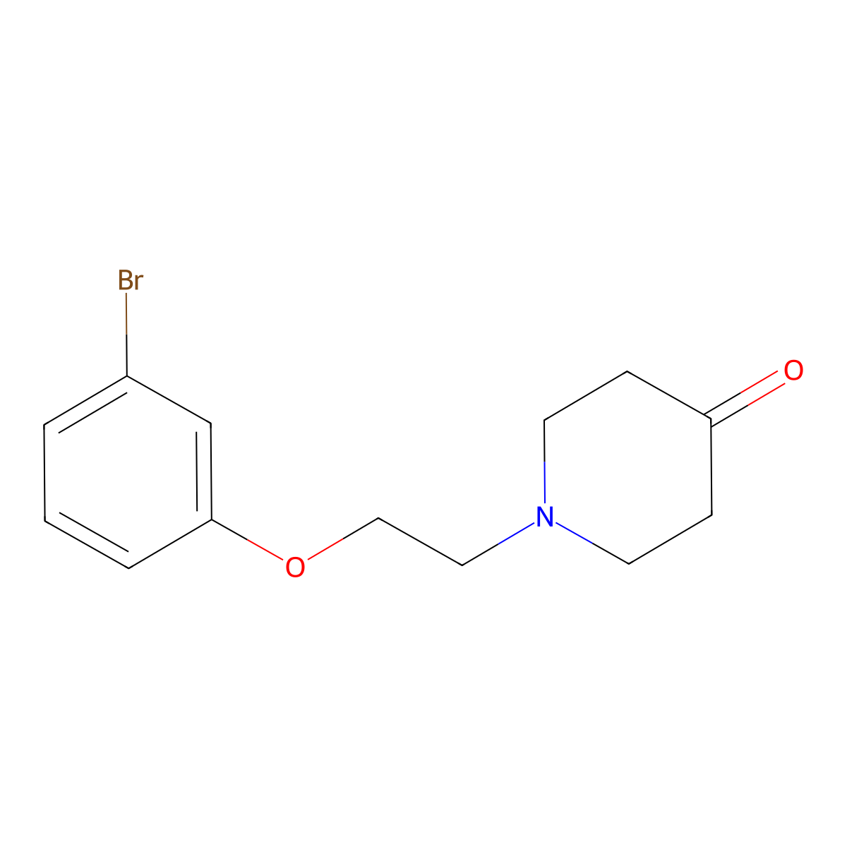 1-(2-(3-Bromophenoxy)ethyl)piperidin-4-one molecular structure, CAS 1175747-43-9