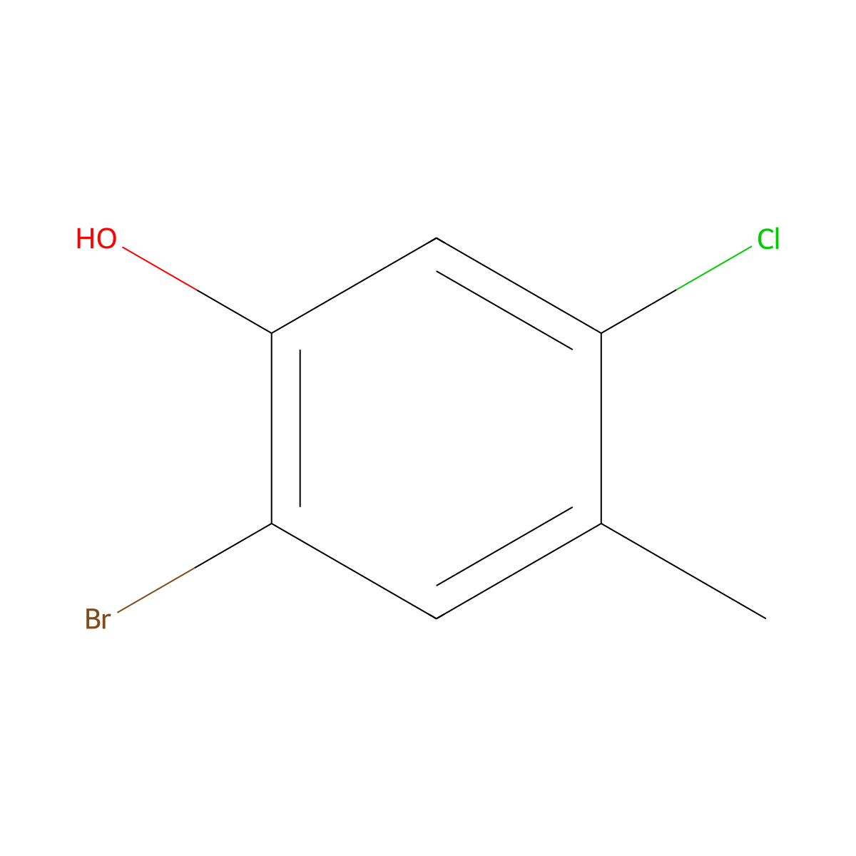 2-Bromo-5-chloro-4-methylphenol molecular structure, CAS 1175754-49-0
