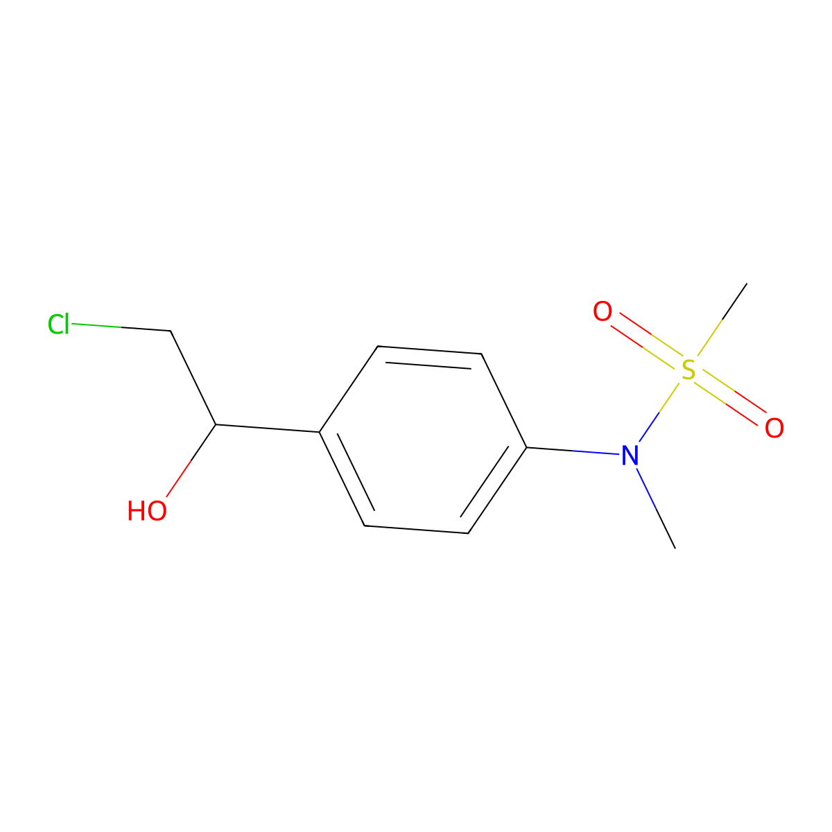 N-{4-[(1S)-2-chloro-1-hydroxyethyl]phenyl}-N-methylmethanesulfonamide molecular structure, CAS 1175768-76-9