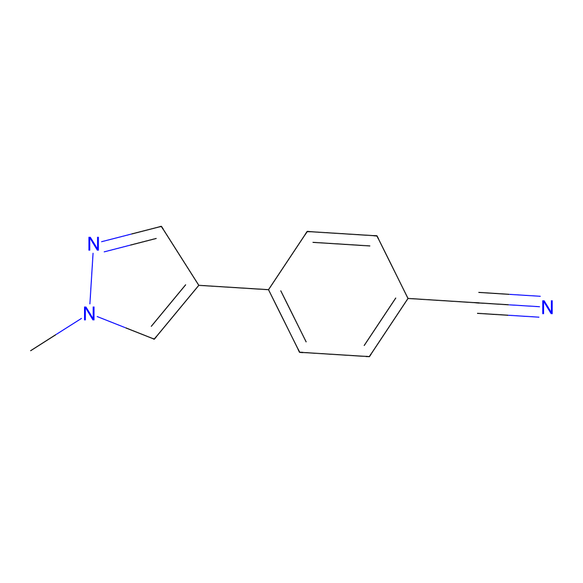 4-(1-Methyl-1H-pyrazol-4-YL)benzonitrile molecular structure, CAS 1175772-21-0