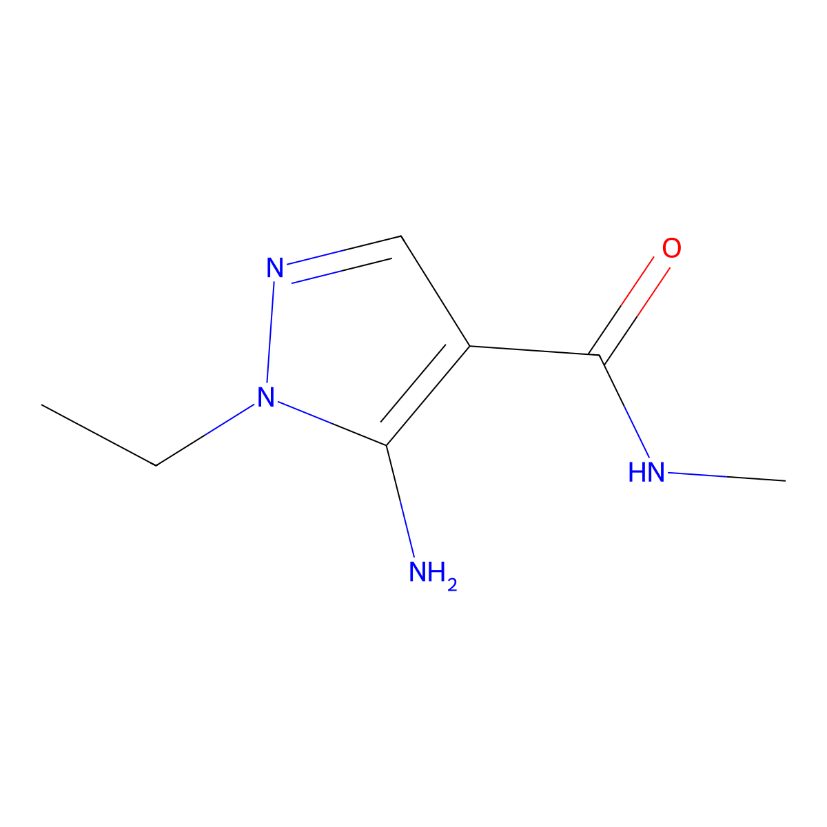 5-Amino-1-ethyl-N-methyl-1H-pyrazole-4-carboxamide molecular structure, CAS 1175774-02-3