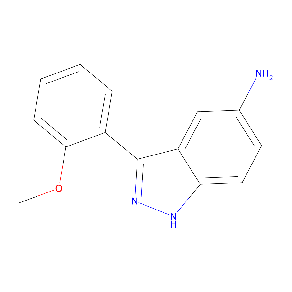 3-(2-methoxyphenyl)-1H-indazol-5-amine molecular structure, CAS 1175788-42-7