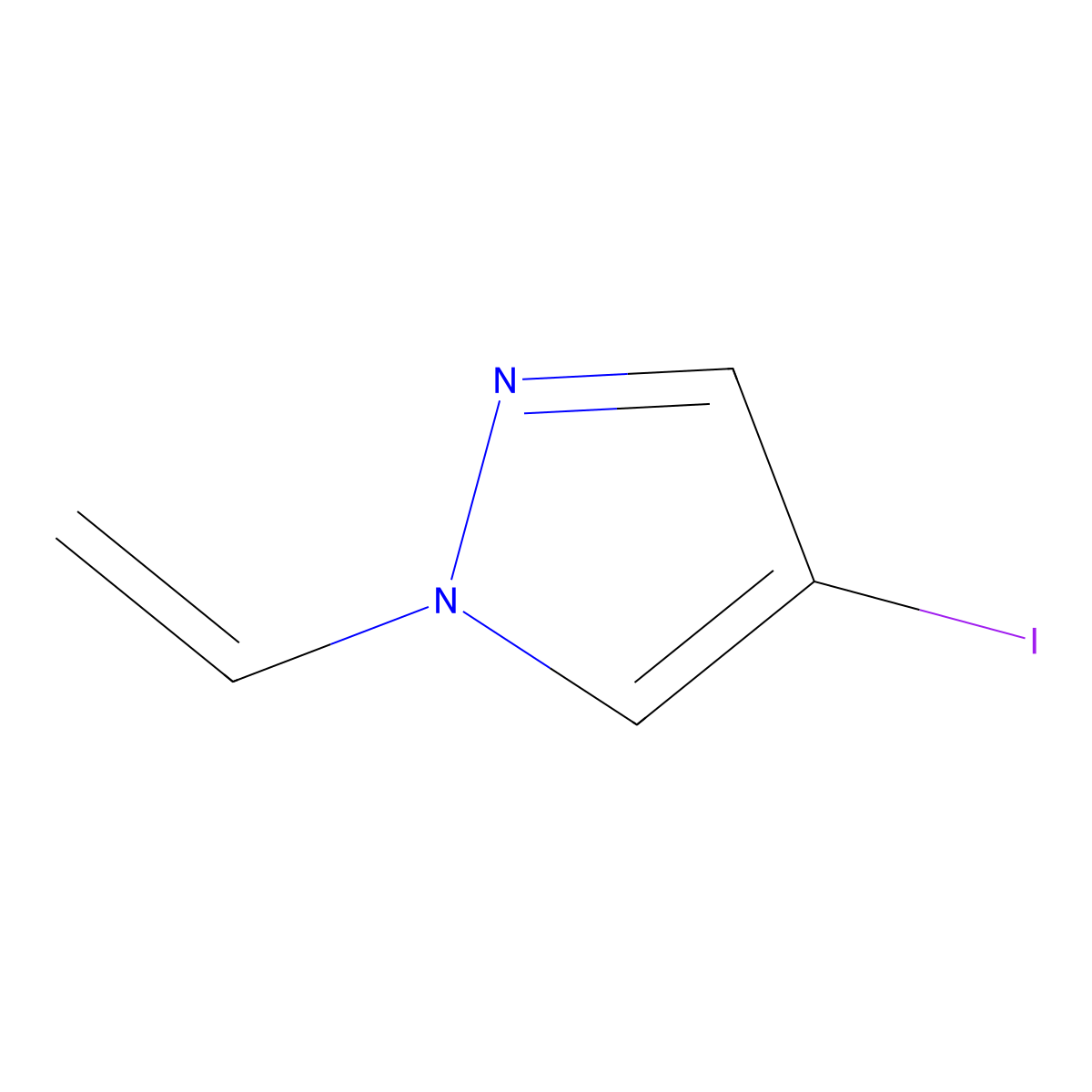 1-ethenyl-4-iodo-1H-pyrazole molecular structure, CAS 1175788-58-5