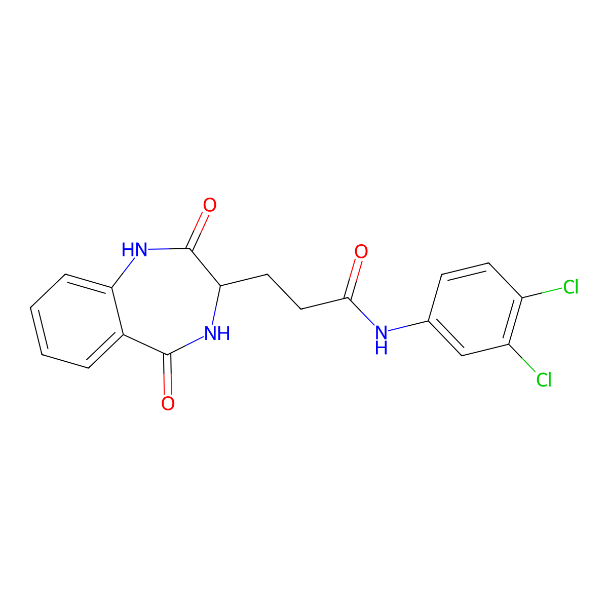 (3S)-N-(3,4-Dichlorophenyl)-2,3,4,5-tetrahydro-2,5-dioxo-1H-1,4-benzodiazepine-3-propanamide molecular structure, CAS 1175788-60-9