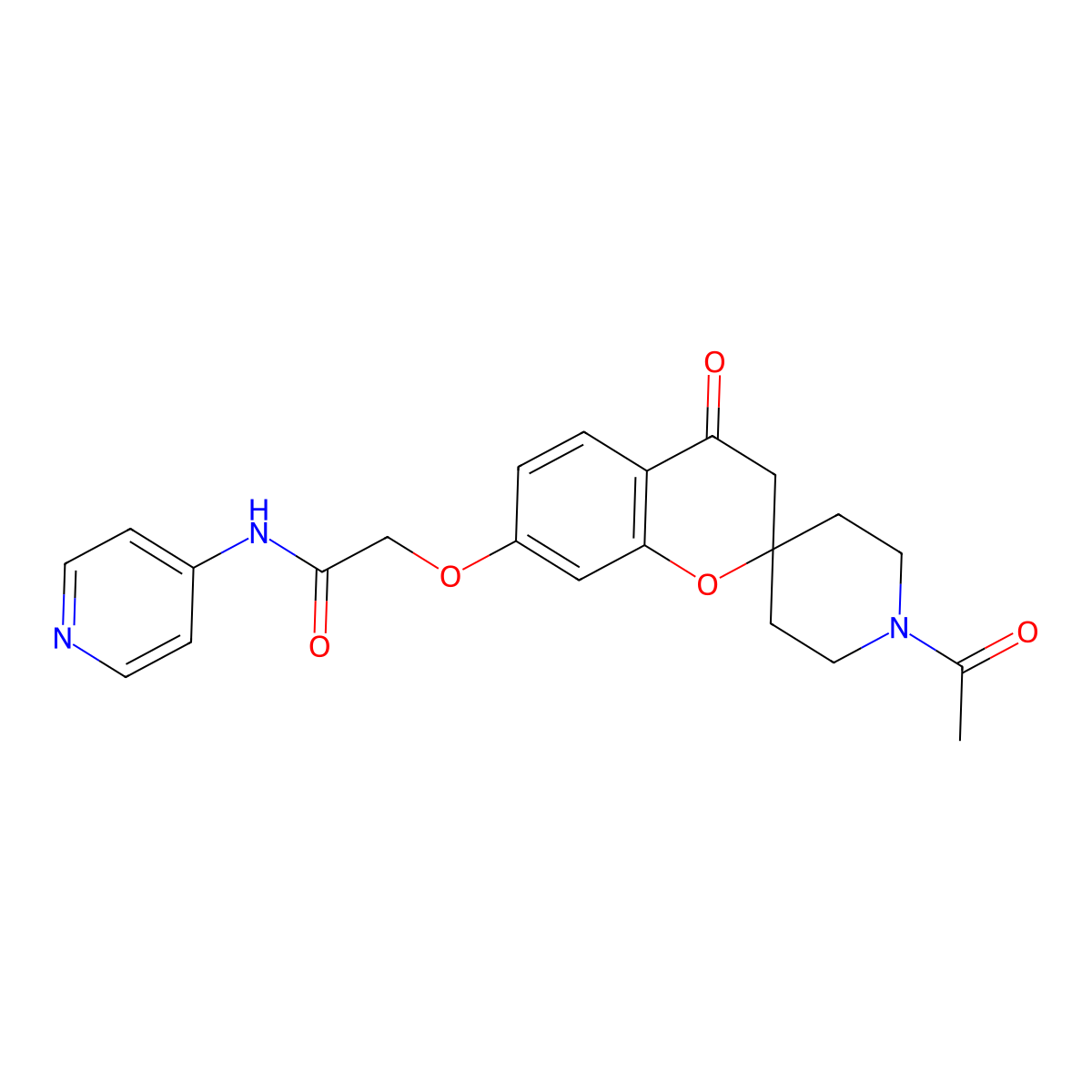 2-[(1'-acetyl-4-oxo-3,4-dihydrospiro[chromene-2,4'-piperidin]-7-yl)oxy]-N-(pyridin-4-yl)acetamide molecular structure, CAS 1175789-45-3