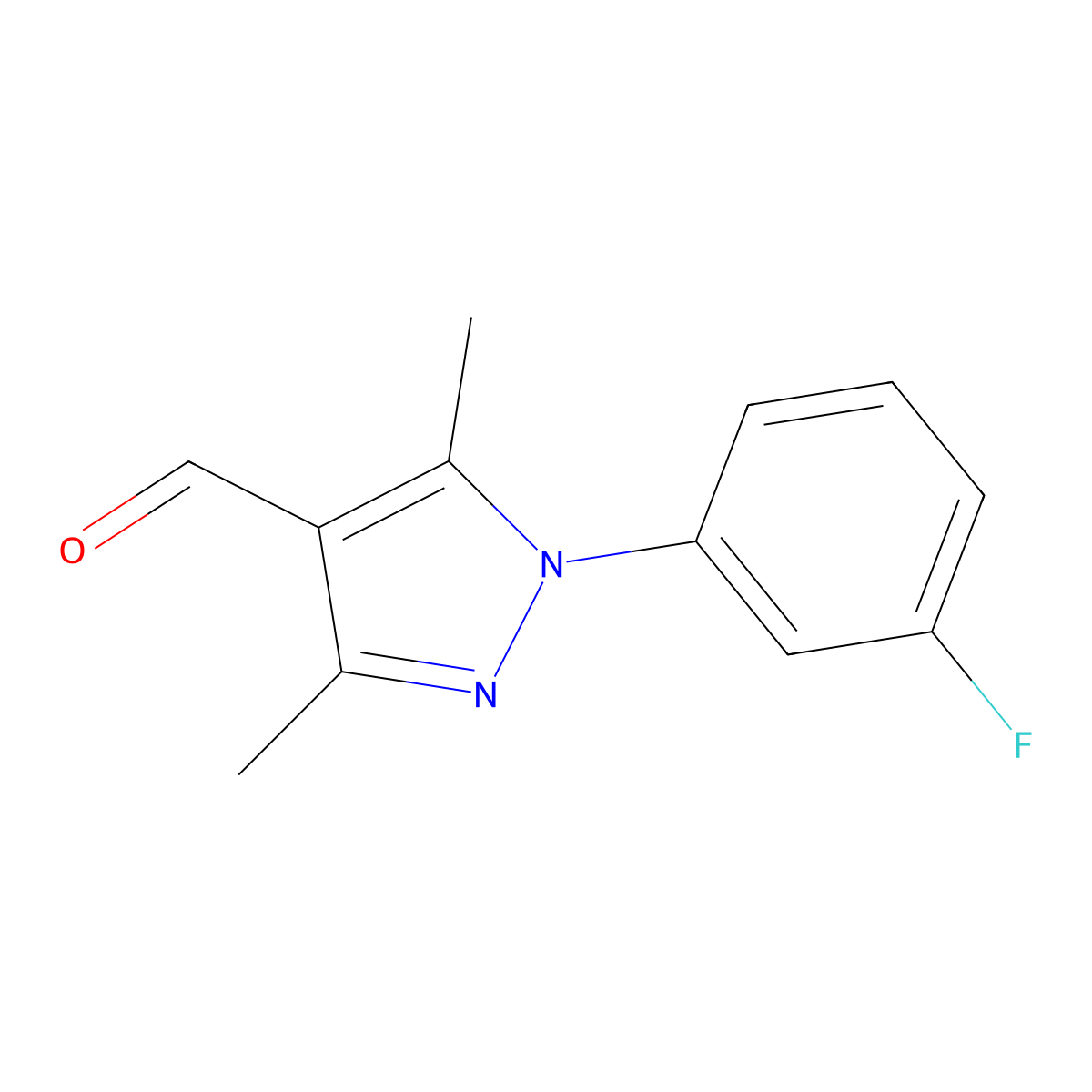 1-(3-Fluorophenyl)-3,5-dimethyl-1H-pyrazole-4-carbaldehyde molecular structure, CAS 1175790-00-7