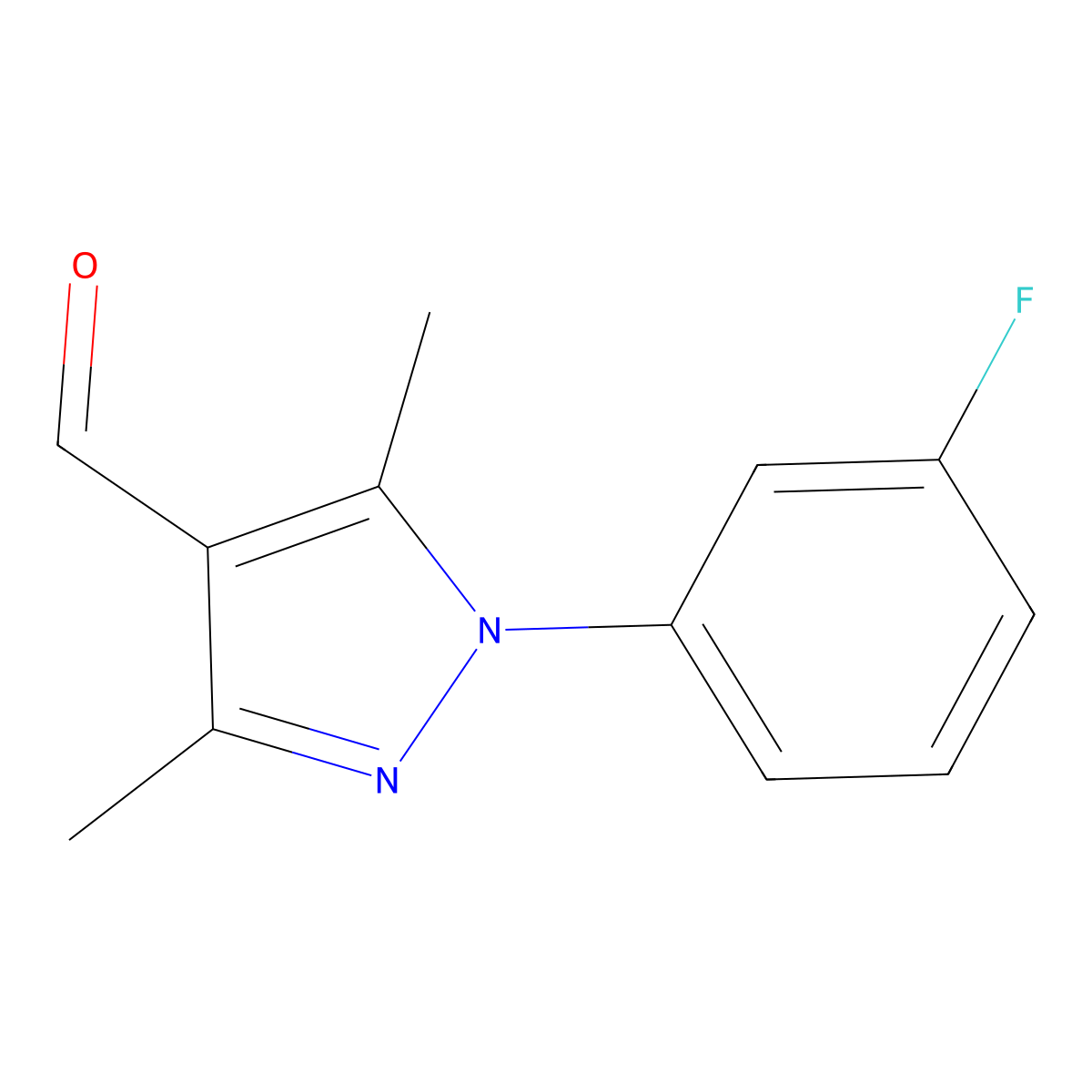 1-(3-Fluorophenyl)-3,5-dimethyl-1H-pyrazole-4-carbaldehyde molecular structure, CAS 1175790-00-7