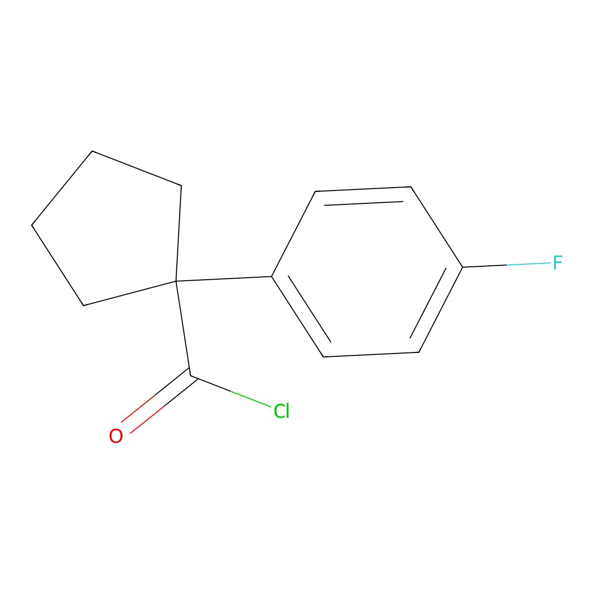 1-(4-Fluorophenyl)cyclopentane-1-carbonyl chloride molecular structure, CAS 1175796-63-0