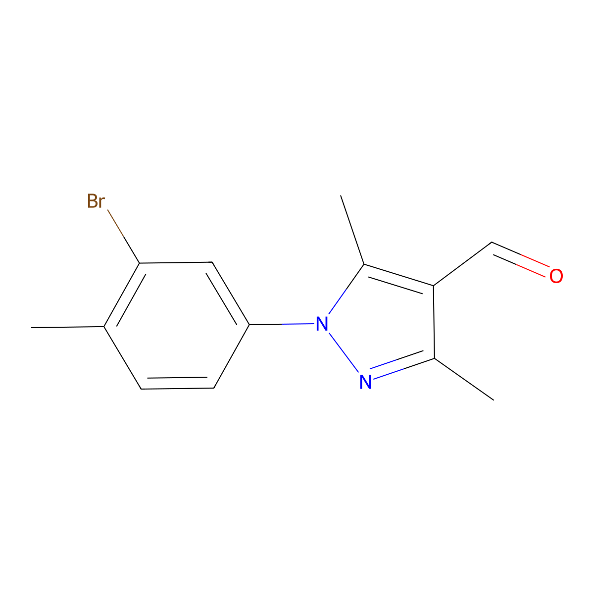 1-(3-Bromo-4-methylphenyl)-3,5-dimethyl-1H-pyrazole-4-carbaldehyde molecular structure, CAS 1175817-02-3