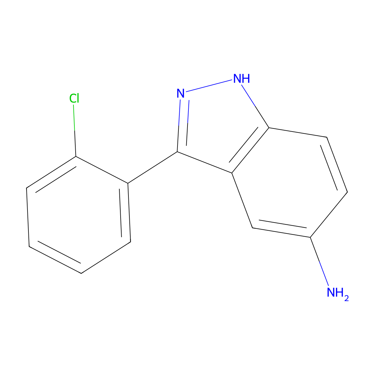 3-(2-chlorophenyl)-1H-indazol-5-amine molecular structure, CAS 1175822-65-7