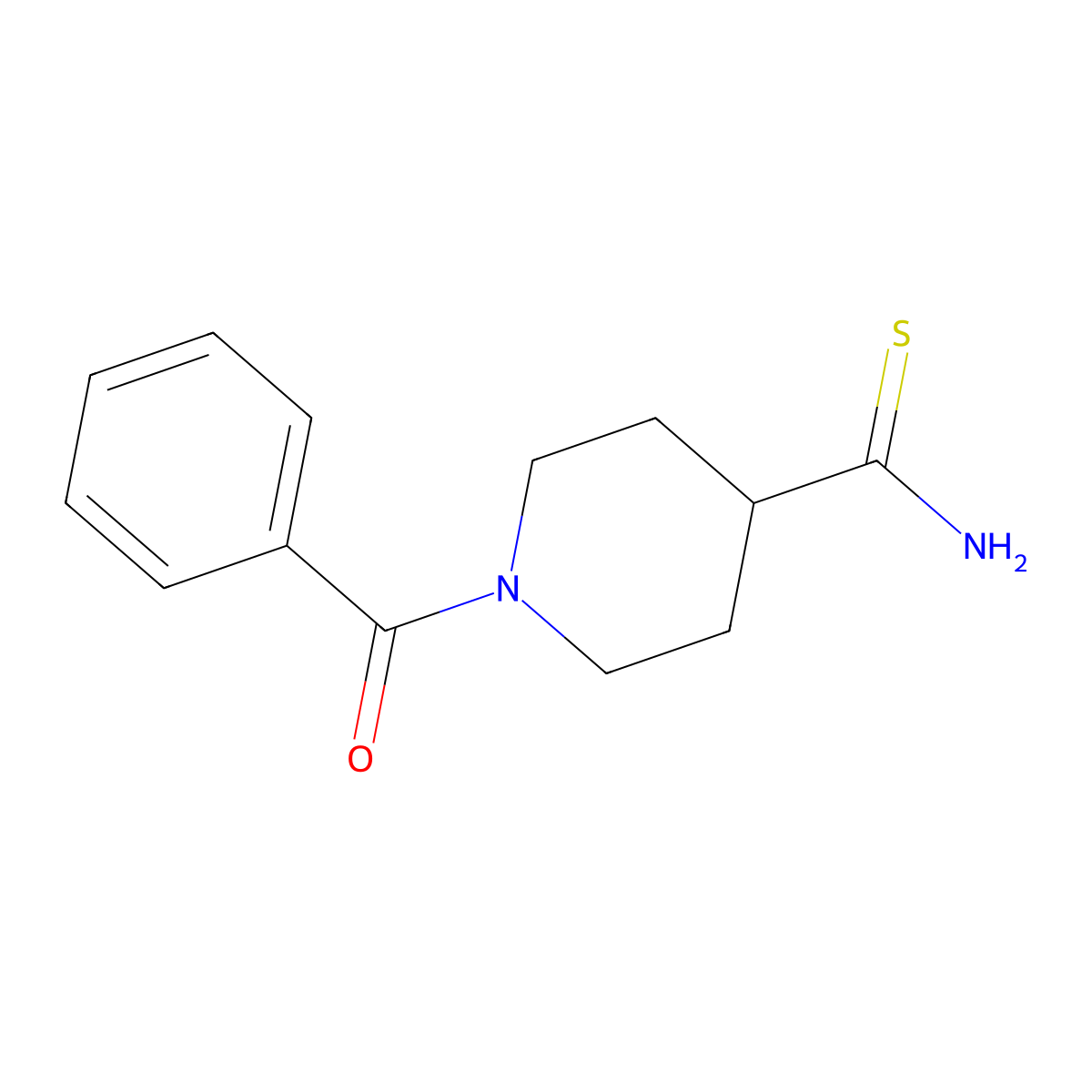 1-Benzoylpiperidine-4-carbothioamide molecular structure, CAS 1175826-62-6