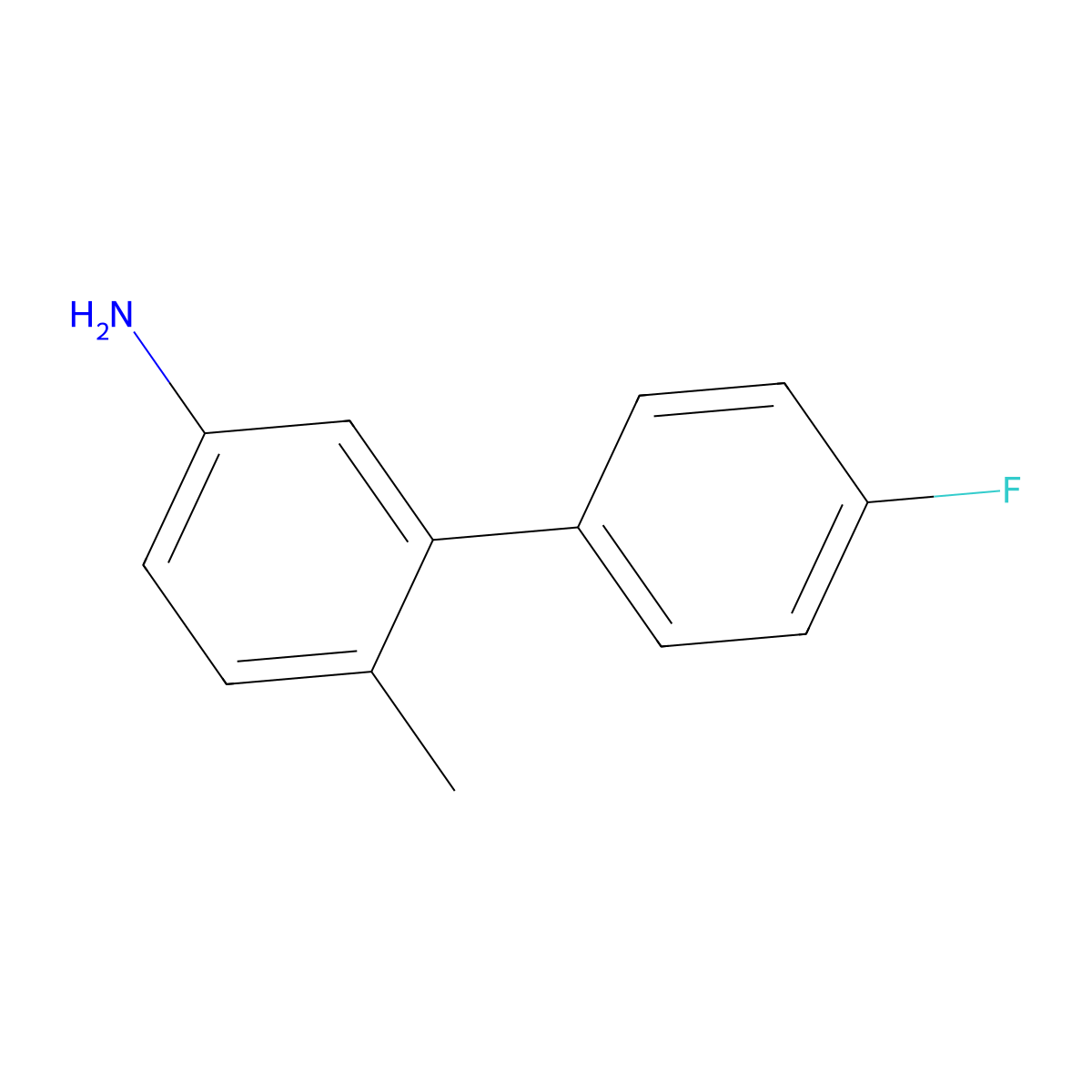 3-(4-Fluorophenyl)-4-methylaniline molecular structure, CAS 1175834-34-0