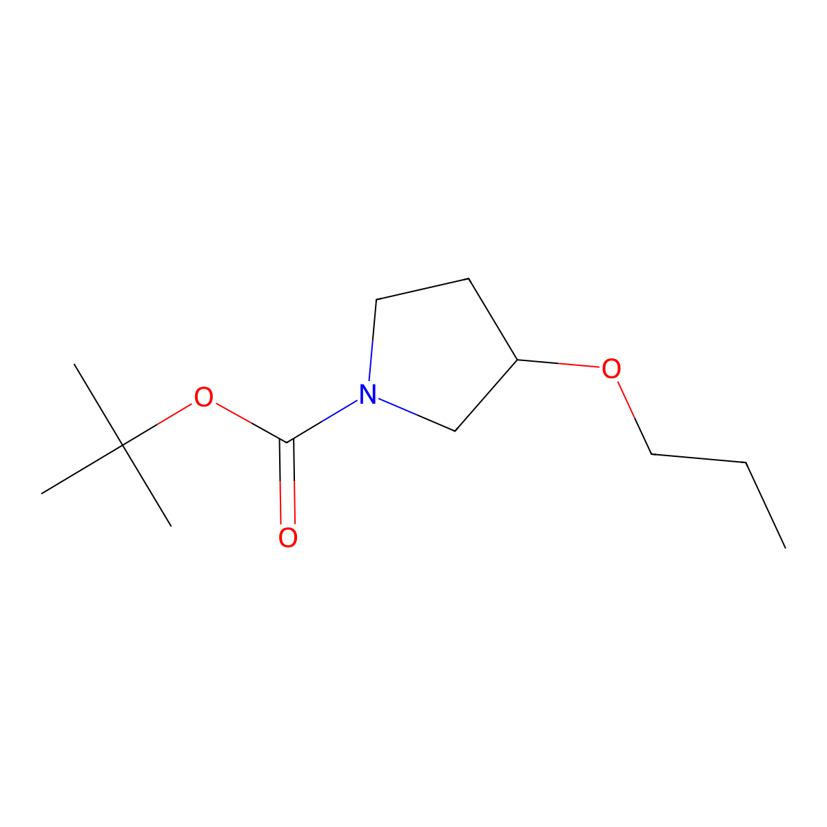 Tert-butyl 3-propoxypyrrolidine-1-carboxylate molecular structure, CAS 1175835-99-0