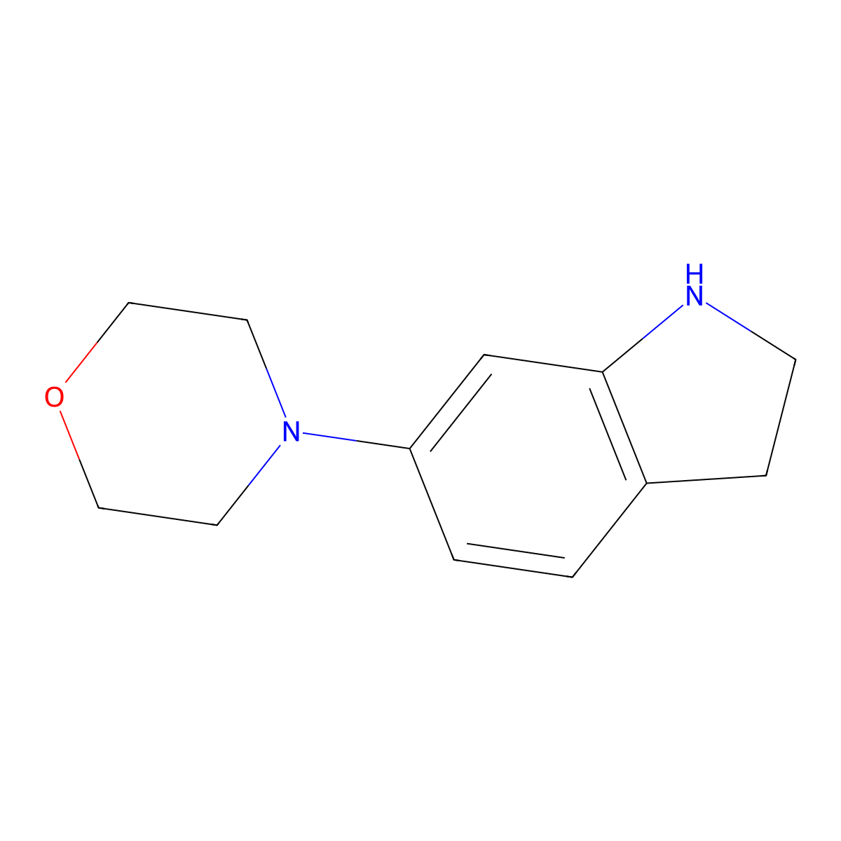 4-(Indolin-6-yl)morpholine molecular structure, CAS 1175839-47-0