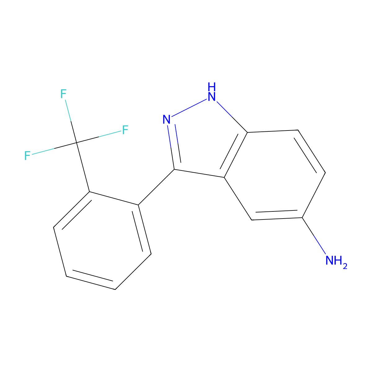 3-(2-(trifluoromethyl)phenyl)-1H-indazol-5-amine molecular structure, CAS 1175843-03-4