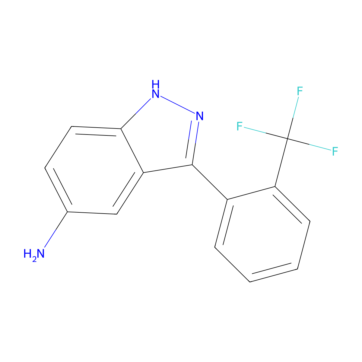 3-(2-(trifluoromethyl)phenyl)-1H-indazol-5-amine molecular structure, CAS 1175843-03-4
