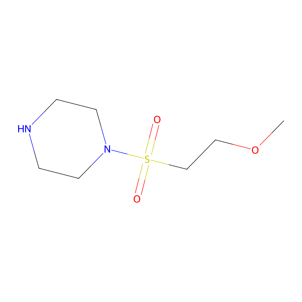 1-((2-Methoxyethyl)sulfonyl)piperazine molecular structure, CAS 1175844-41-3