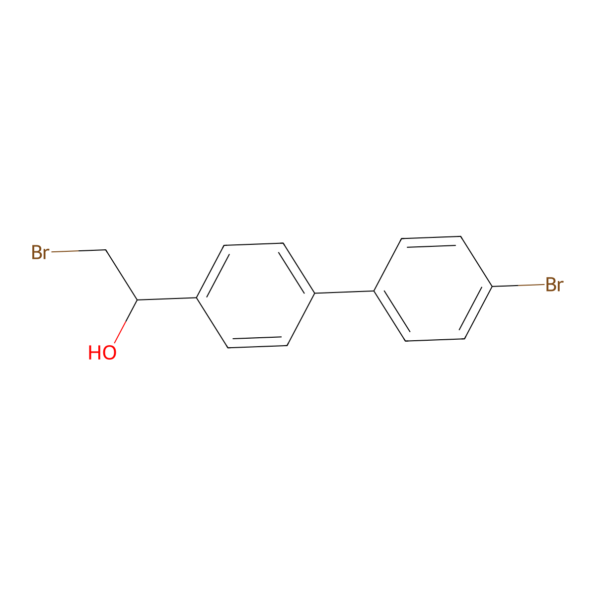 (1S)-2-bromo-1-[4-(4-bromophenyl)phenyl]ethan-1-ol molecular structure, CAS 1175845-77-8