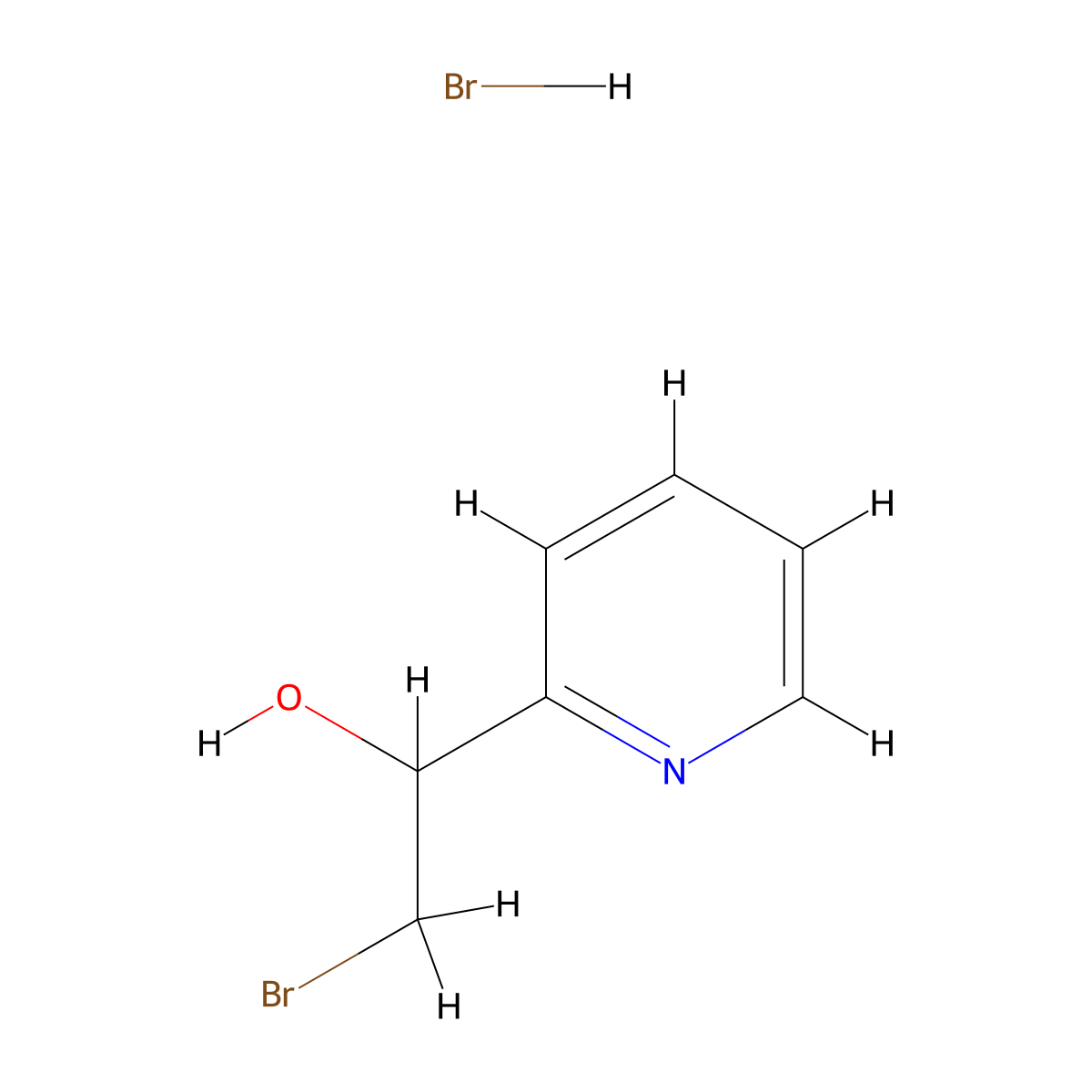 2-Bromo-1-(pyridin-2-YL)ethanol hydrobromide molecular structure, CAS 117585-92-9