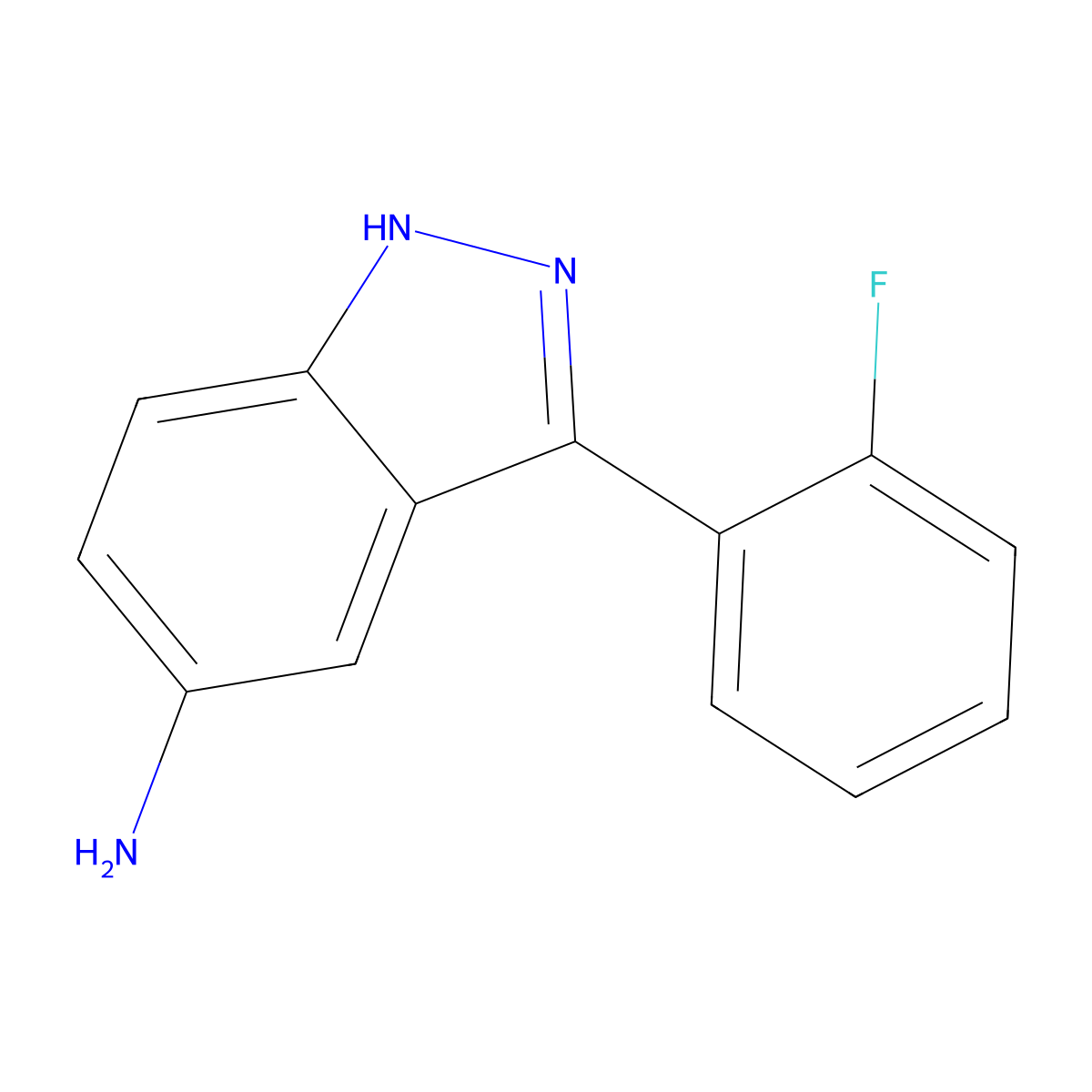 3-(2-fluorophenyl)-1H-indazol-5-amine molecular structure, CAS 1175859-35-4