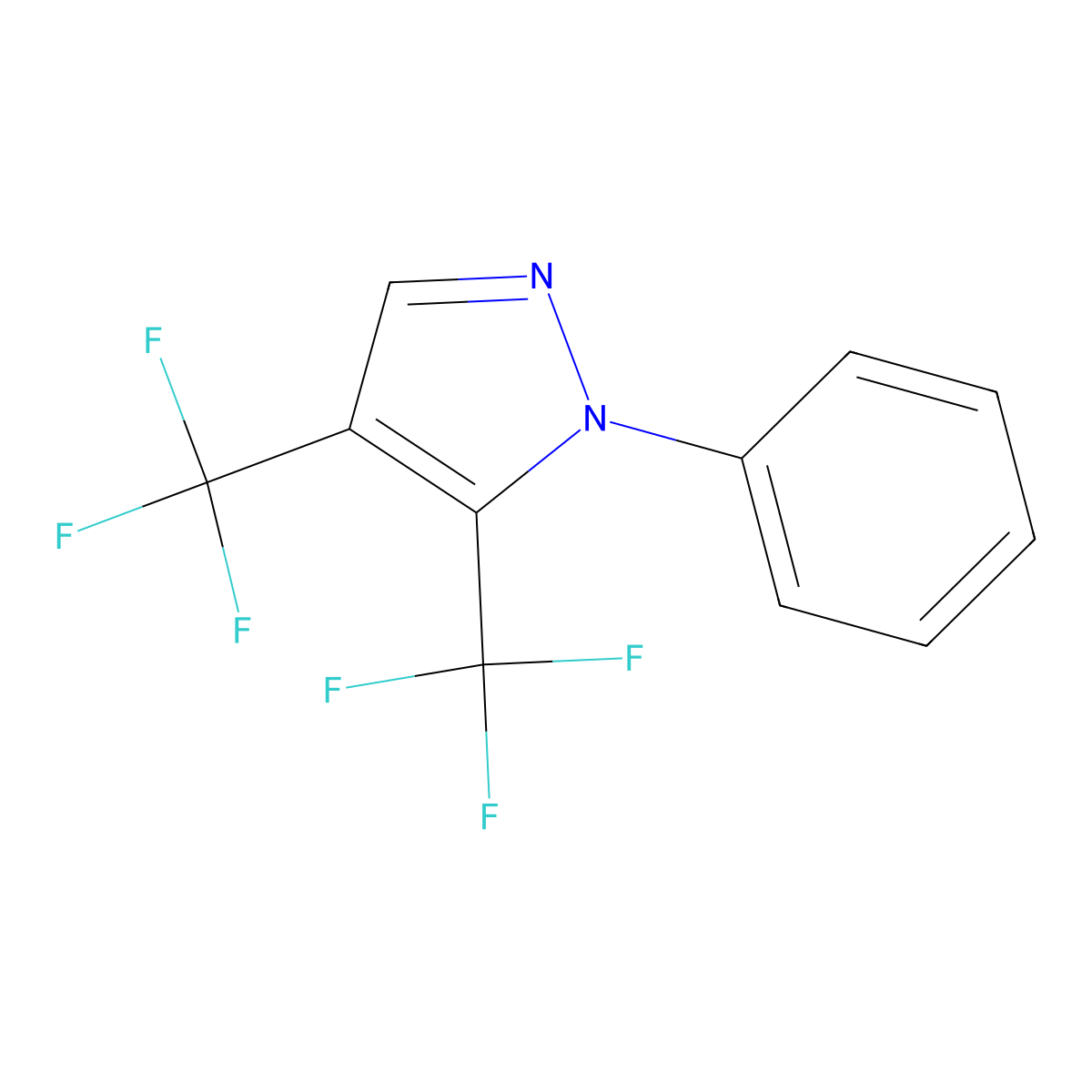 1-Phenyl-4,5-bis-(trifluoromethyl)-1H-pyrazole molecular structure, CAS 1175859-78-5