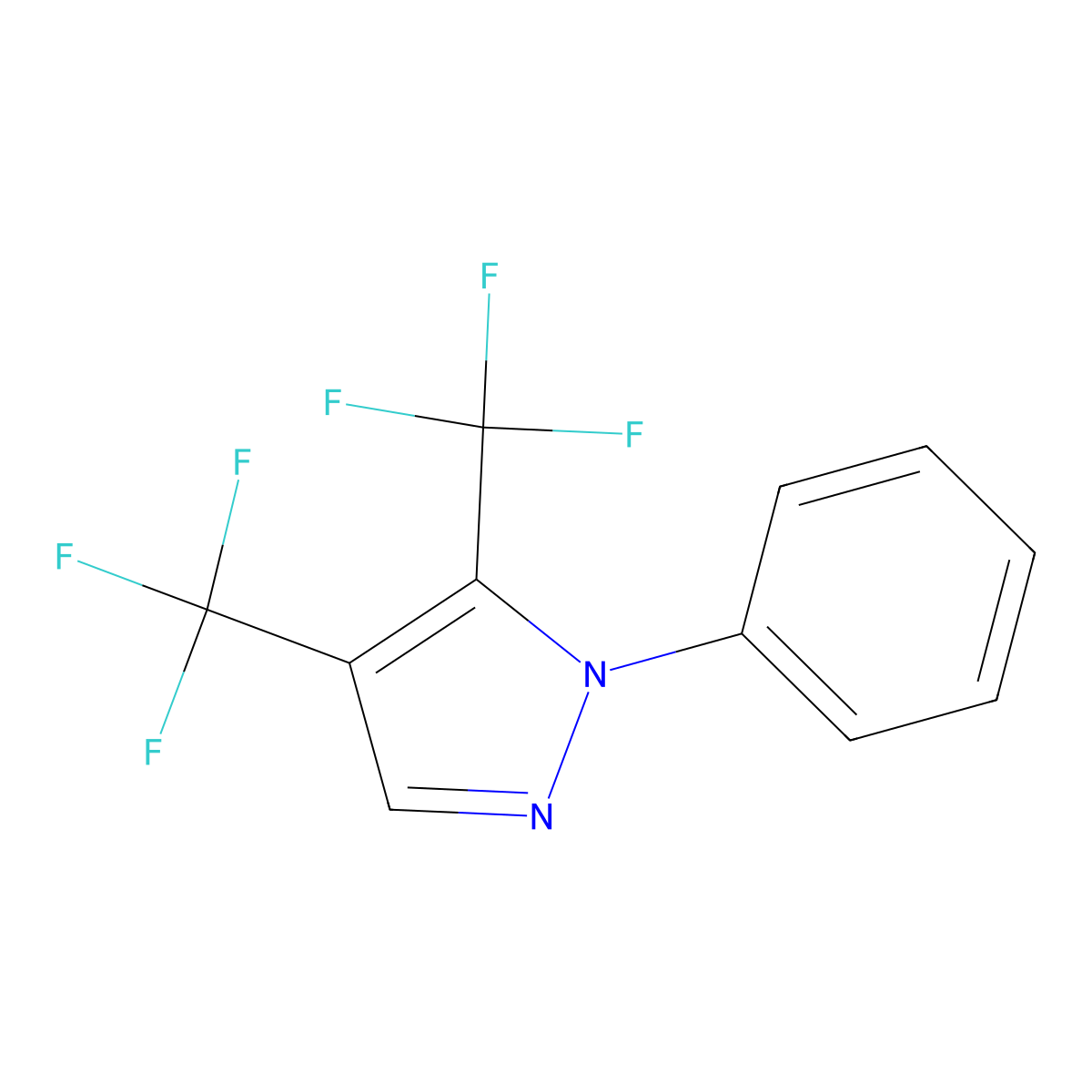 1-Phenyl-4,5-bis-(trifluoromethyl)-1H-pyrazole molecular structure, CAS 1175859-78-5