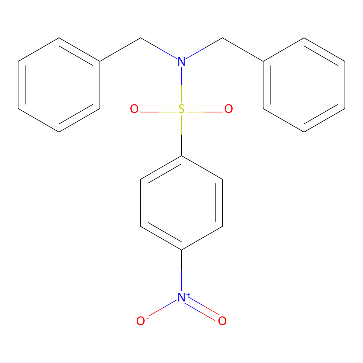 N,N-dibenzyl-4-nitrobenzenesulfonamide molecular structure, CAS 117586-83-1