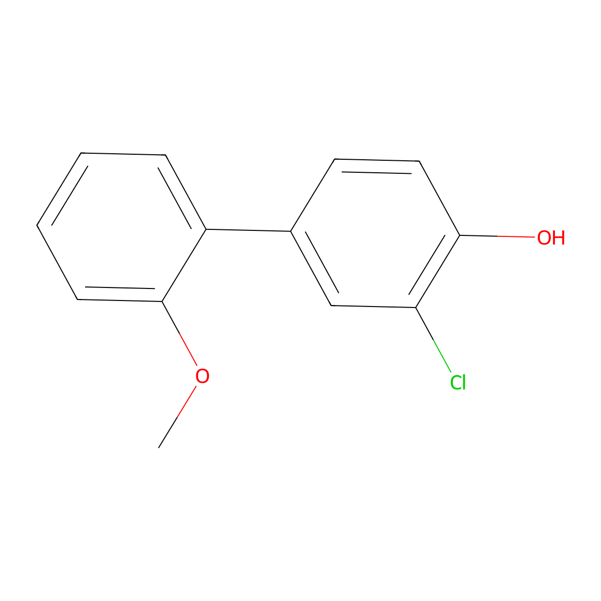 2-Chloro-4-(2-methoxyphenyl)phenol molecular structure, CAS 1175861-96-7