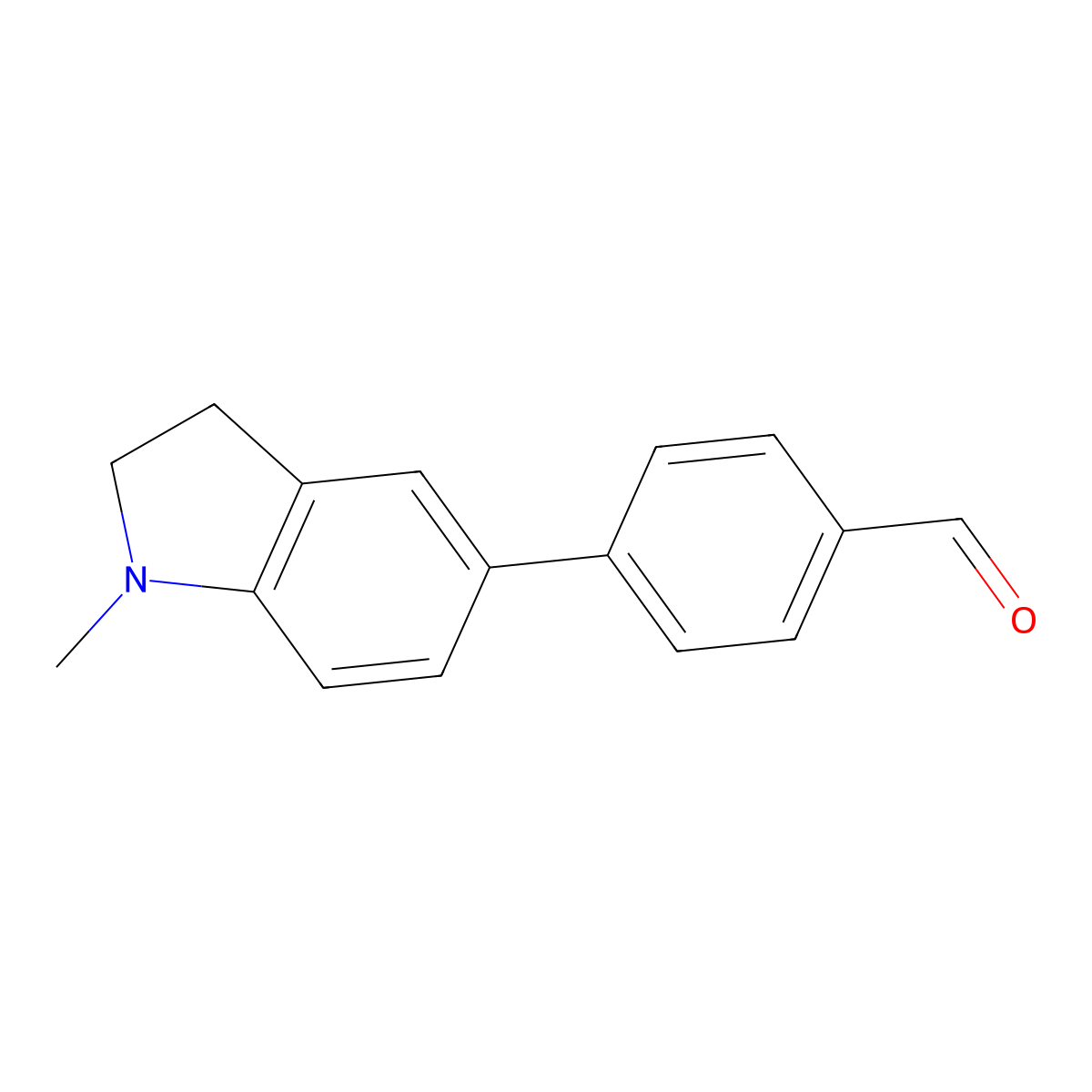 4-(2,3-Dihydro-1-methyl-1H-indol-5-yl)benzaldehyde molecular structure, CAS 1175862-54-0