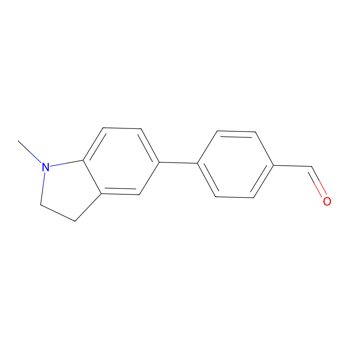 4-(2,3-Dihydro-1-methyl-1H-indol-5-yl)benzaldehyde molecular structure, CAS 1175862-54-0