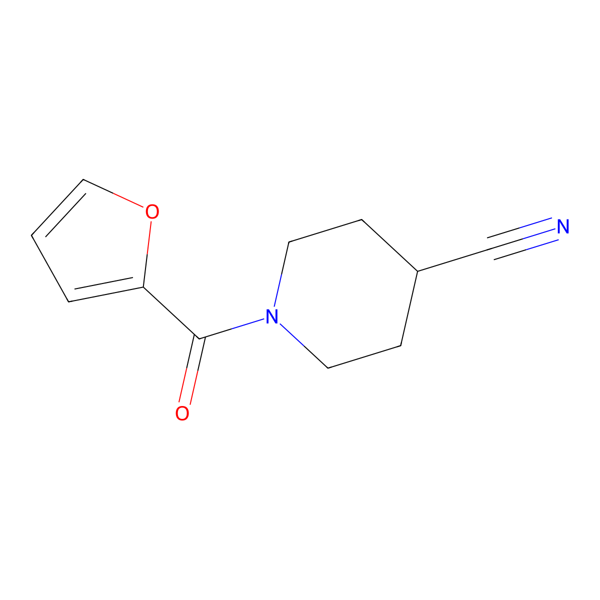 1-(Furan-2-carbonyl)piperidine-4-carbonitrile molecular structure, CAS 1175867-70-5