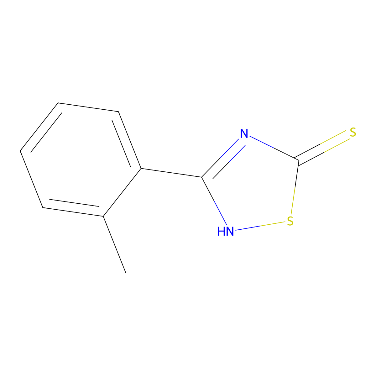 3-(o-Tolyl)-1,2,4-thiadiazole-5-thiol molecular structure, CAS 117587-95-8