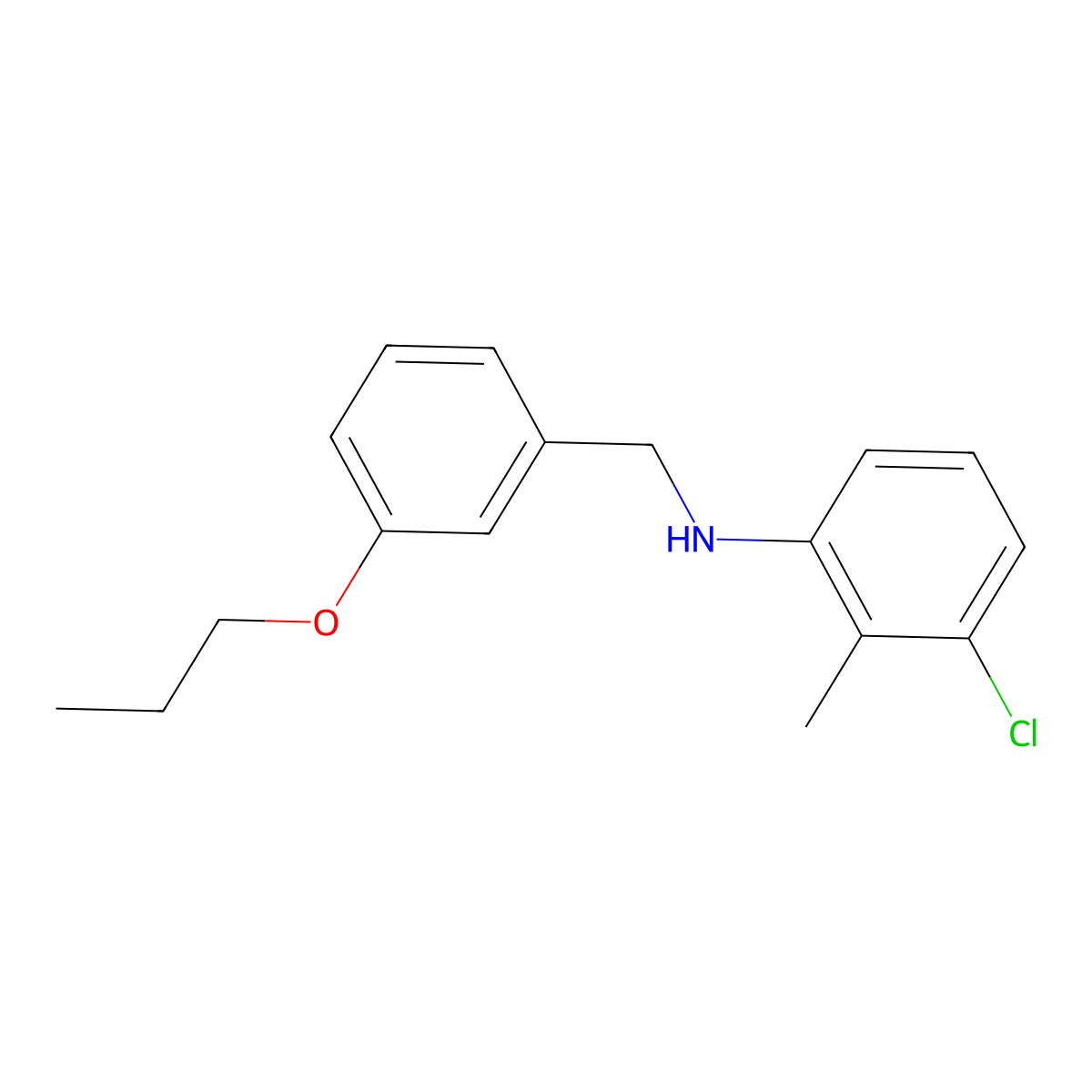 N-(3-Chloro-2-methylphenyl)-3-propoxybenzenemethanamine molecular structure, CAS 1175887-00-9