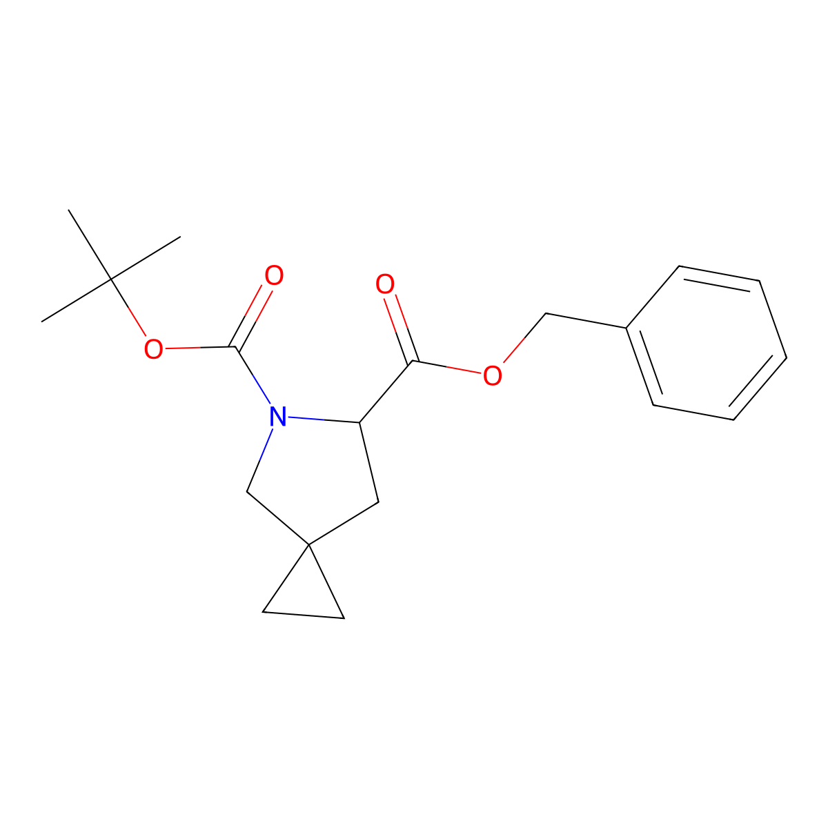 6-benzyl 5-tert-butyl (6S)-5-azaspiro(2.4)heptane-5,6-dicarboxylate molecular structure, CAS 1175893-54-5