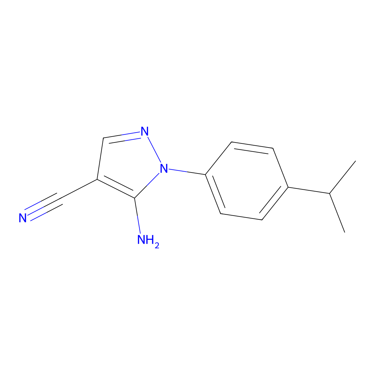 5-Amino-1-(4-isopropylphenyl)-1H-pyrazole-4-carbonitrile molecular structure, CAS 1175899-74-7