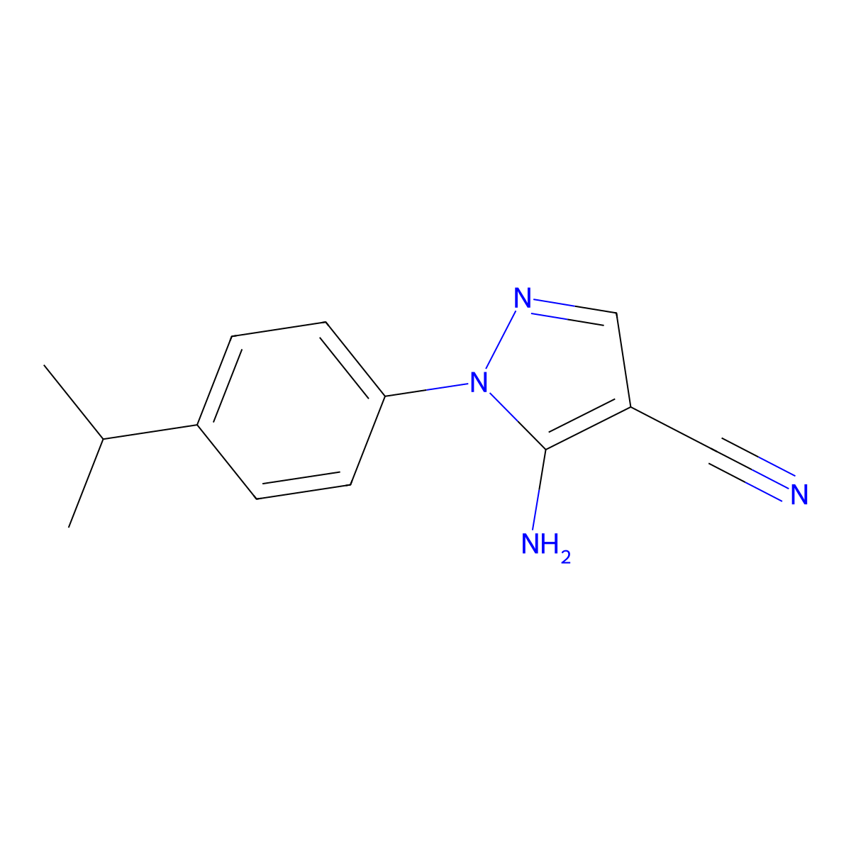5-Amino-1-(4-isopropylphenyl)-1H-pyrazole-4-carbonitrile molecular structure, CAS 1175899-74-7