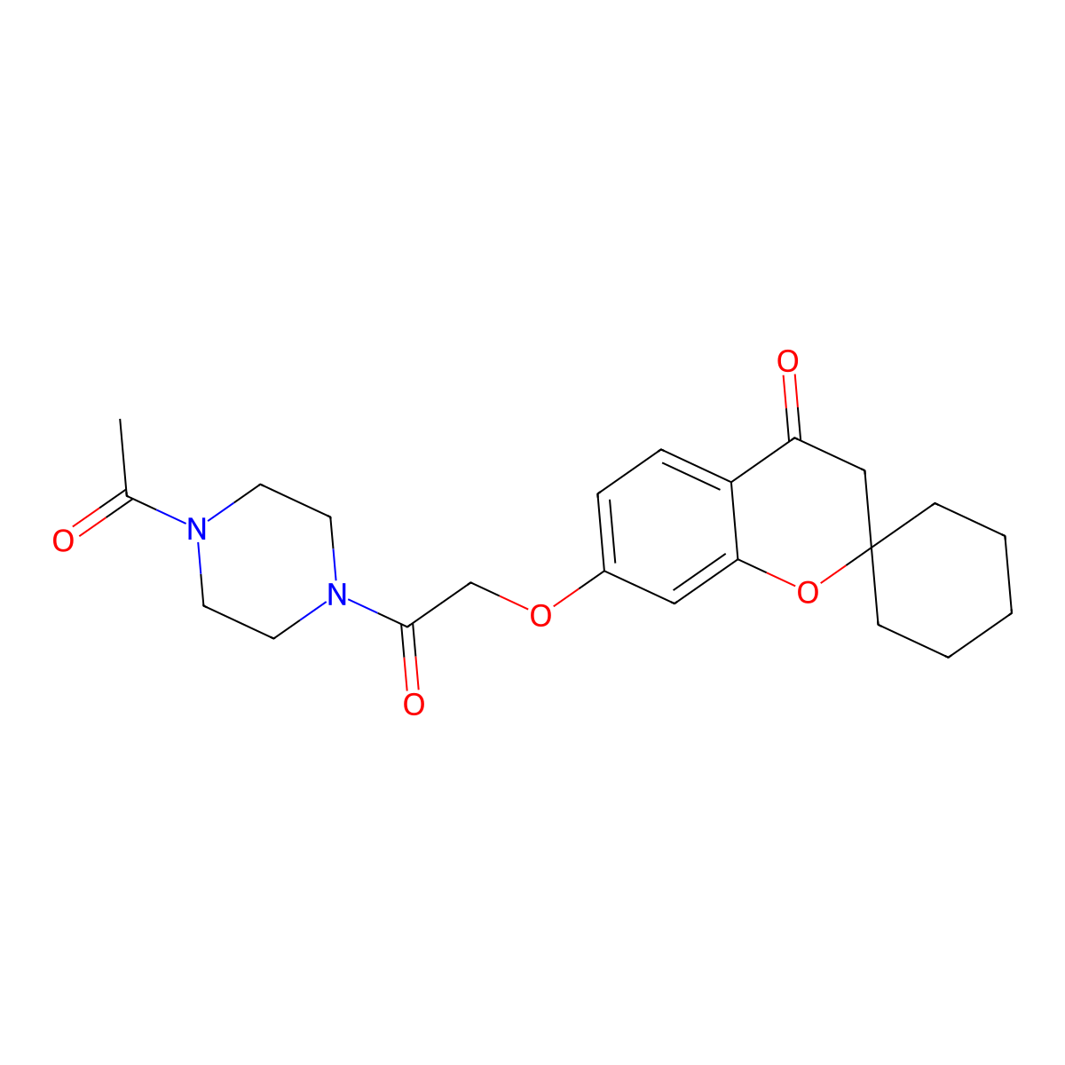 7-[2-(4-acetylpiperazin-1-yl)-2-oxoethoxy]spiro[chromene-2,1'-cyclohexan]-4(3H)-one molecular structure, CAS 1175900-29-4