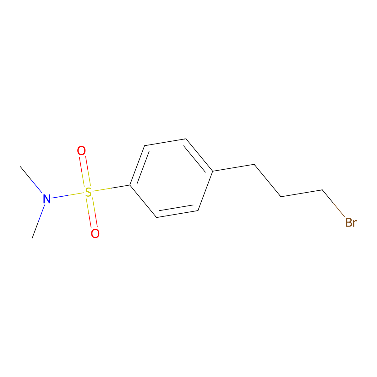 4-(3-bromopropyl)-N,N-dimethylbenzenesulfonamide molecular structure, CAS 1175906-30-5