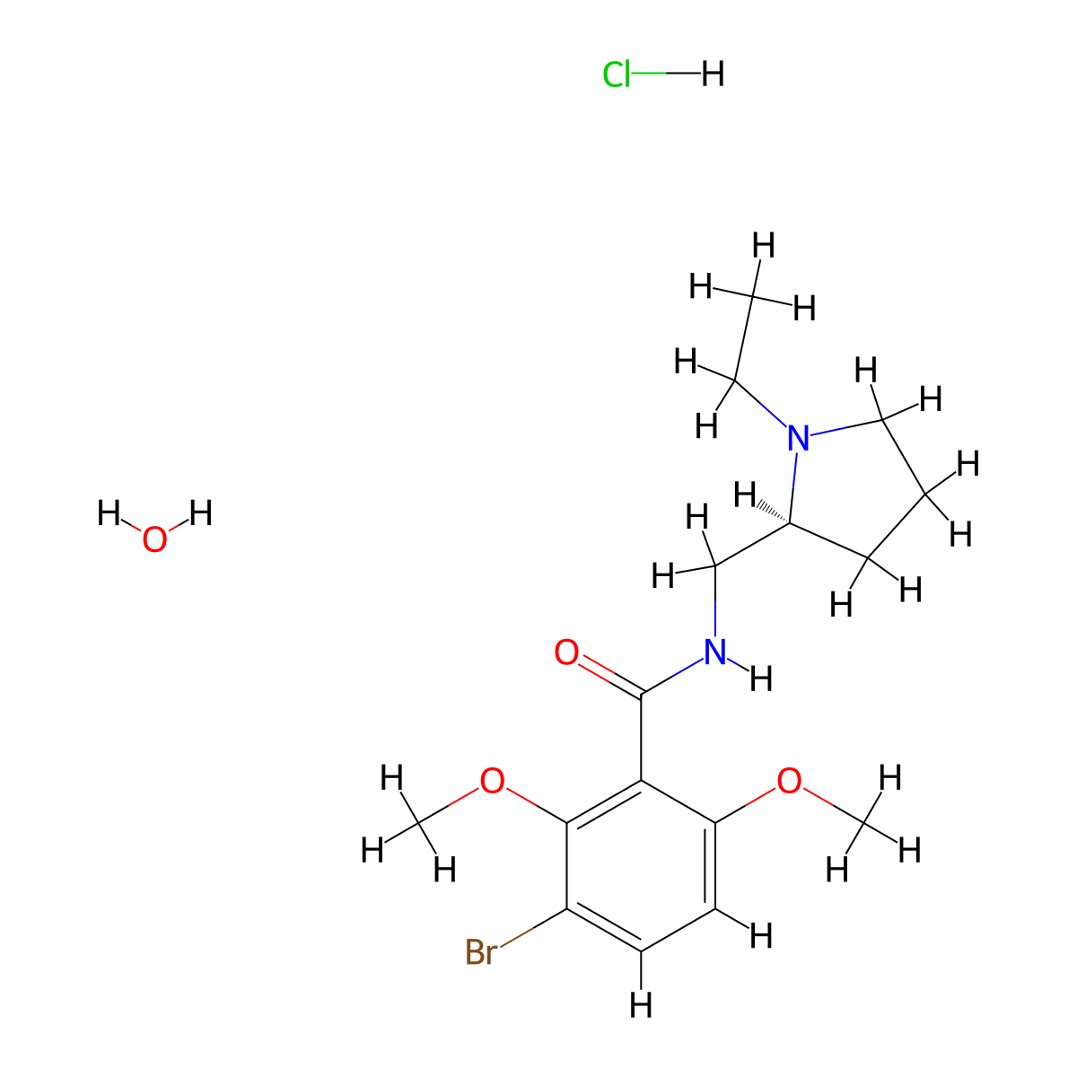 Remoxipride Hydrochloride molecular structure, CAS 117591-79-4